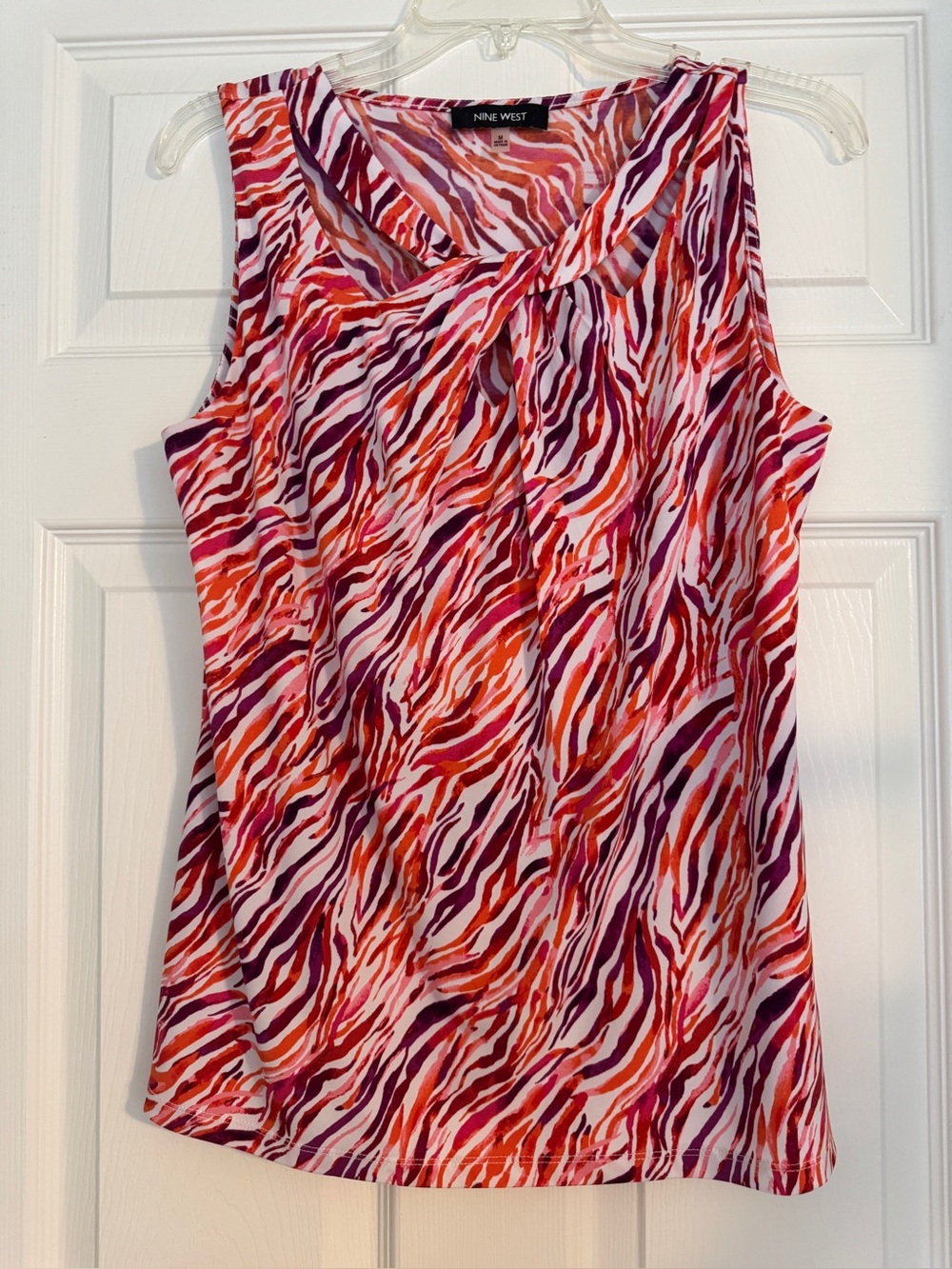 Nine West Pink, Orange & Purple Zebra Print Sleeveless Tank